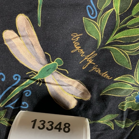 Farm Rio Womens Dress WInter Garden Mini Long Sleeves Black XS Dragon Fly Floral - Picture 11 of 11